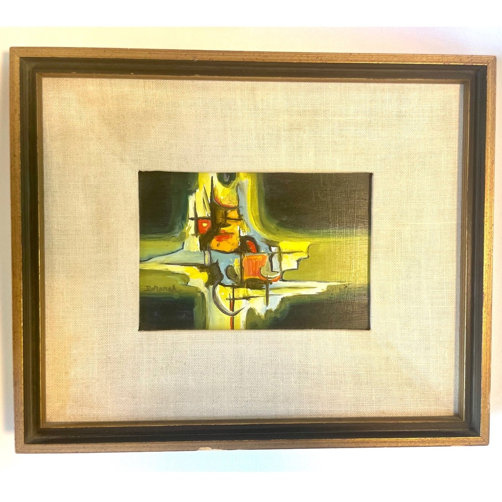 Dorothy Archer Acrylic Painting "The Colour Grinder" Framed Vintage Abstract Art